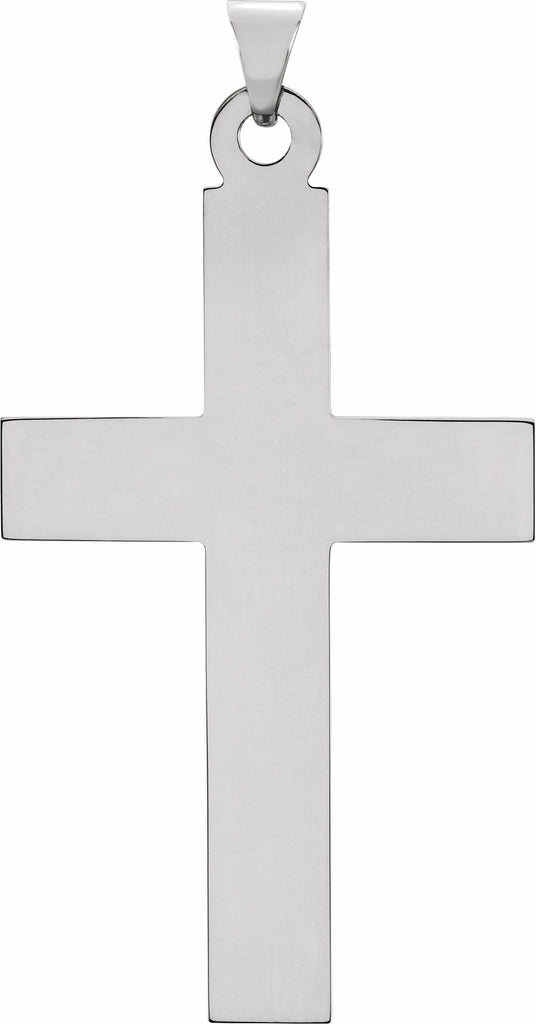 14k white 39x25 mm cross pendant