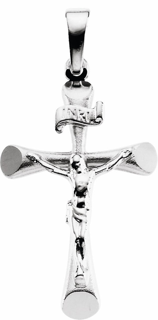 14k white 24x16 mm crucifix pendant 