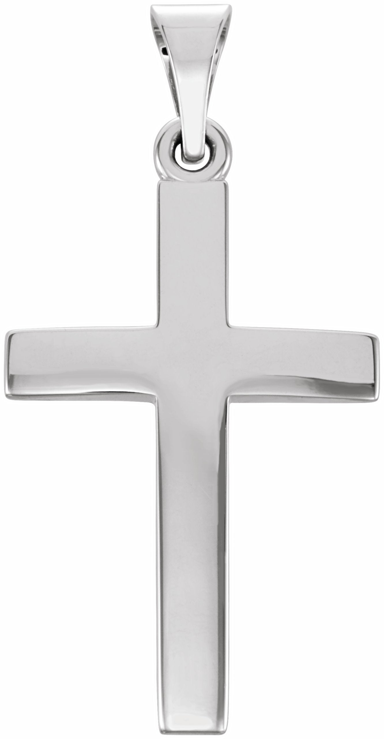 10k white 20x13.7 mm cross pendant 