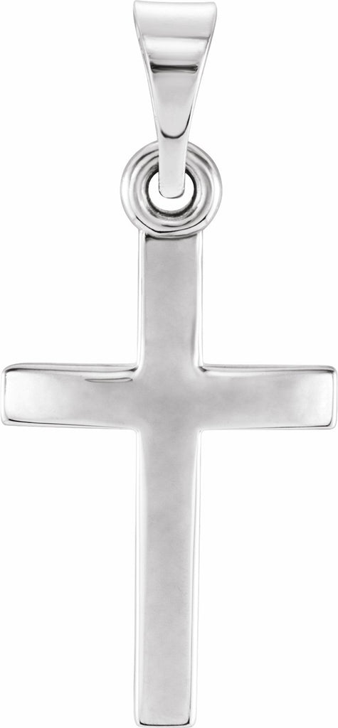 14k white 14.5x9.7 mm cross pendant 