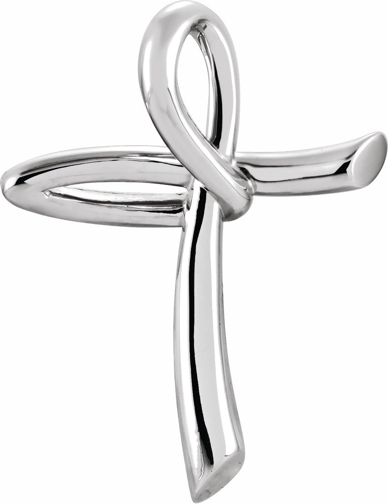 14k white 26x19.25 mm cross pendant