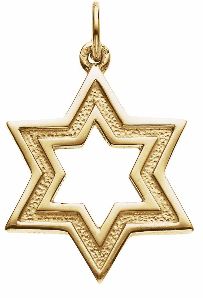 14k yellow 20.25x18 mm star of david pendant