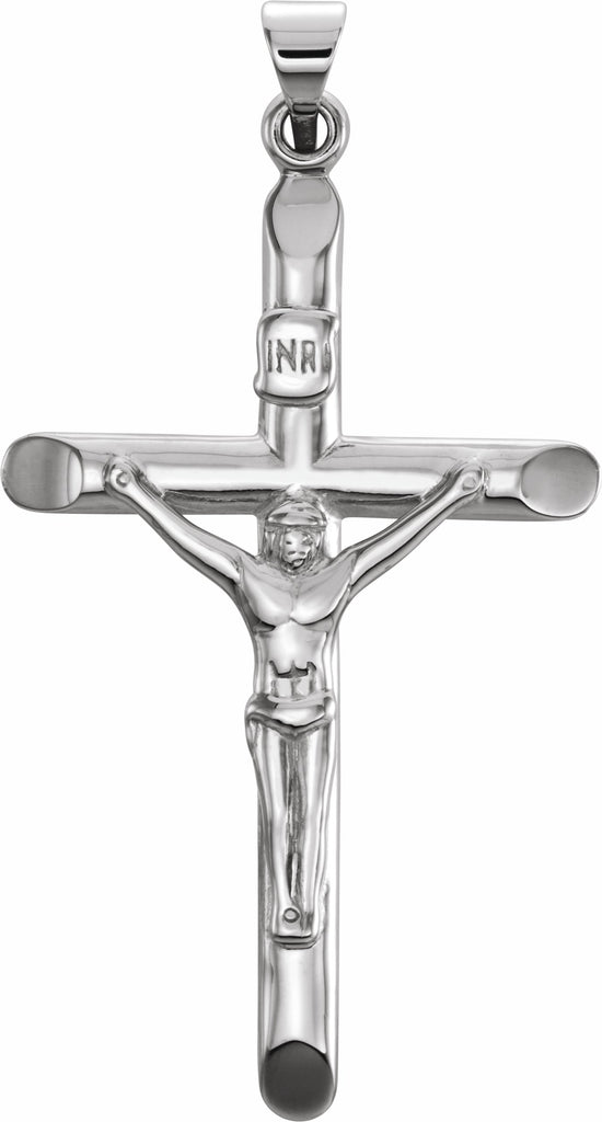 14k white 35x22 mm crucifix pendant