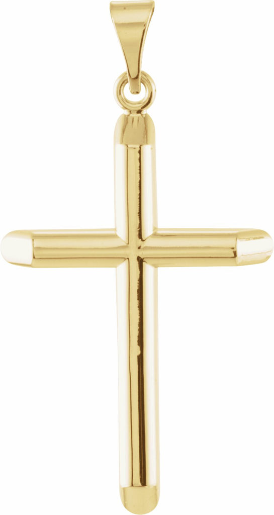 14k yellow 28.5x19 mm unadorned cross pendant