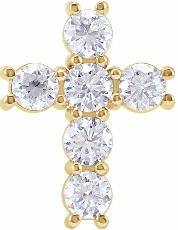 14k yellow 1/3 ctw diamond cross pendant