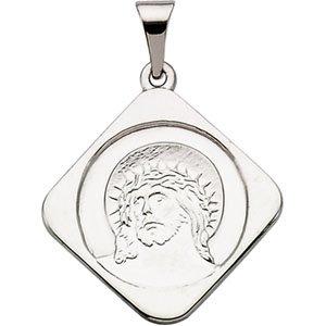 14k white 18.8x18.8 mm ecce homo medal