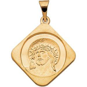 14k yellow 18.8x18.8 mm ecce homo medal