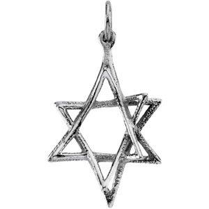 14k white 20.75x15.25 mm star of david pendant