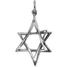 sterling silver 20.75x15.25 mm star of david pendant