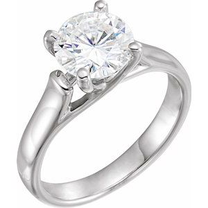 set 8 mm round forever  created moissanite solitaire engagement ring  