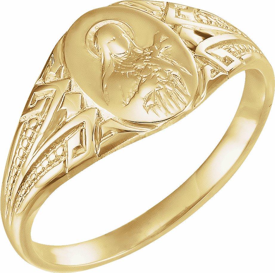 14k yellow st. theresa ring 