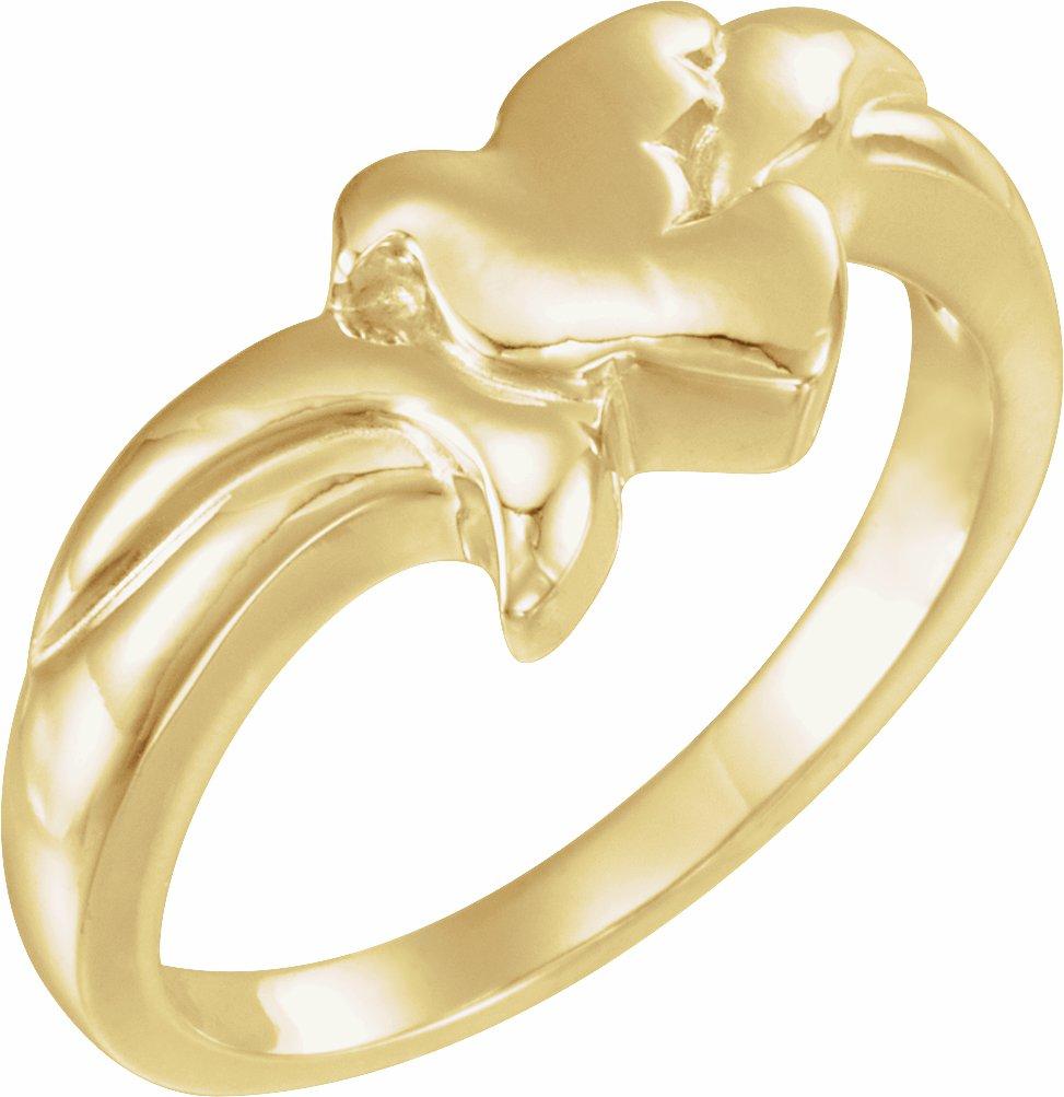 10k yellow 7.75 mm holy spirit dove ring