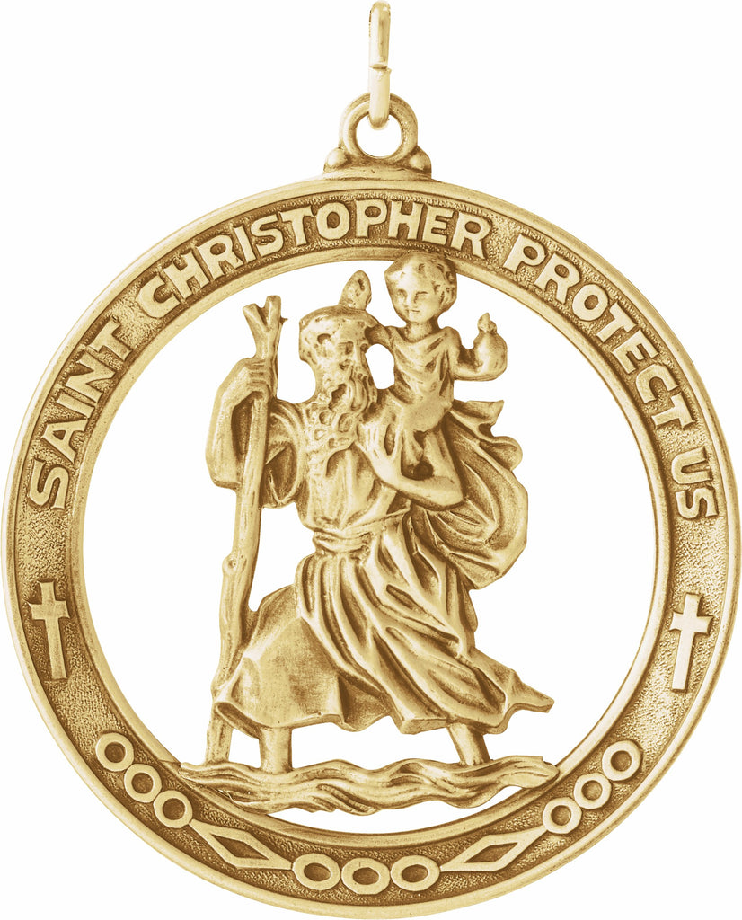 14k yellow 38.7 mm st. christopher medal