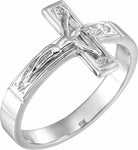 sterling silver 15 mm crucifix chastity ring size 9