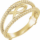 10k yellow ichthus (fish) chastity ring size 8