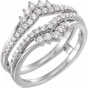 14k white 1/2 ctw diamond ring guard 