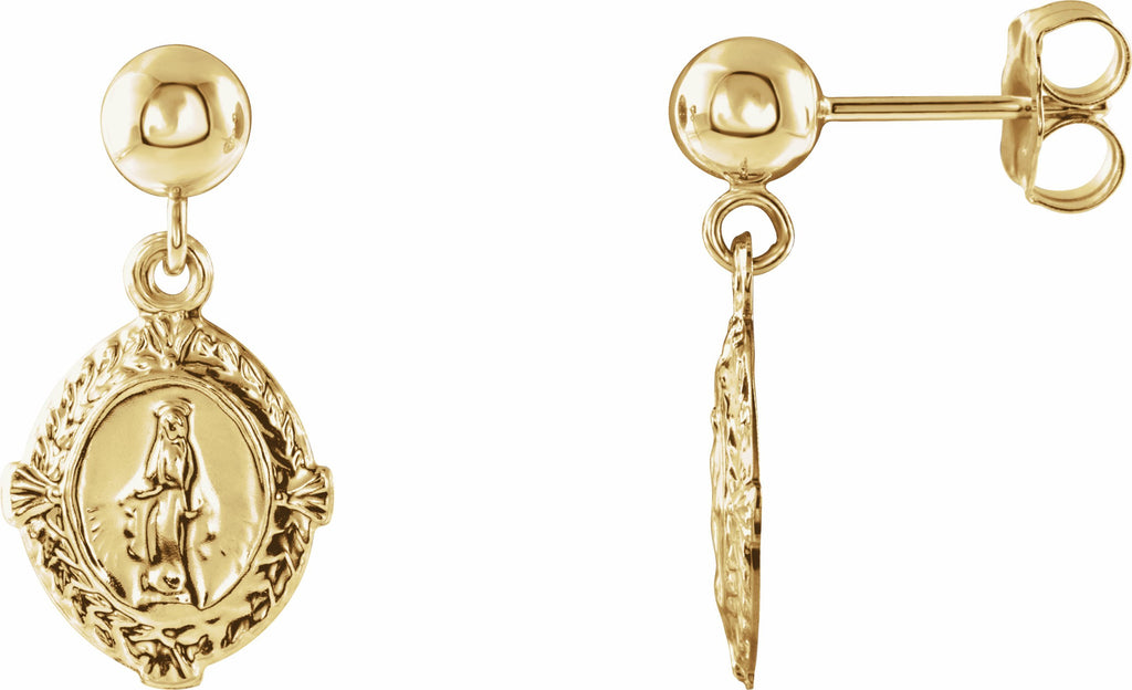 14k yellow miraculous earrings 