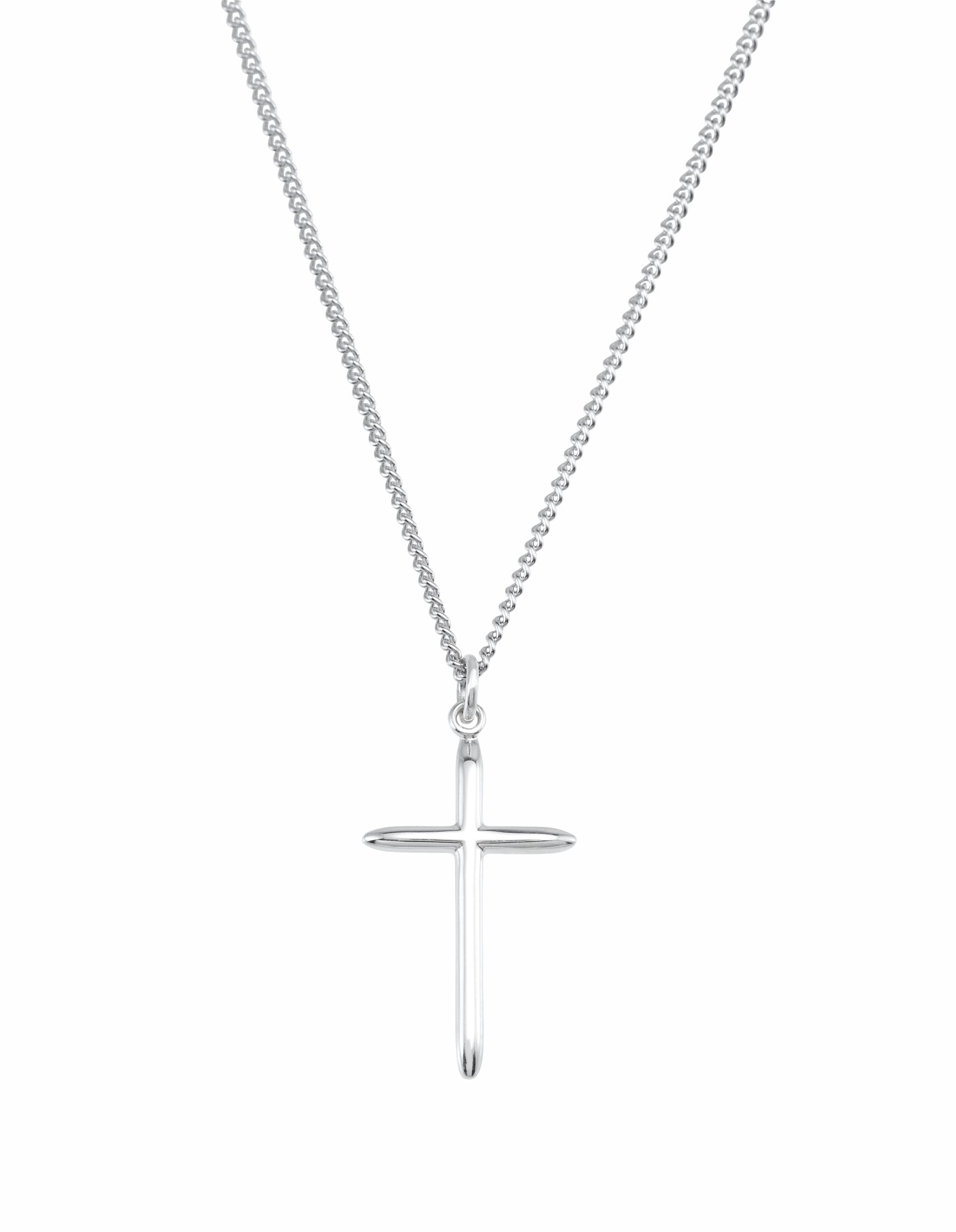 sterling silver 25x15 mm cross 18" necklace