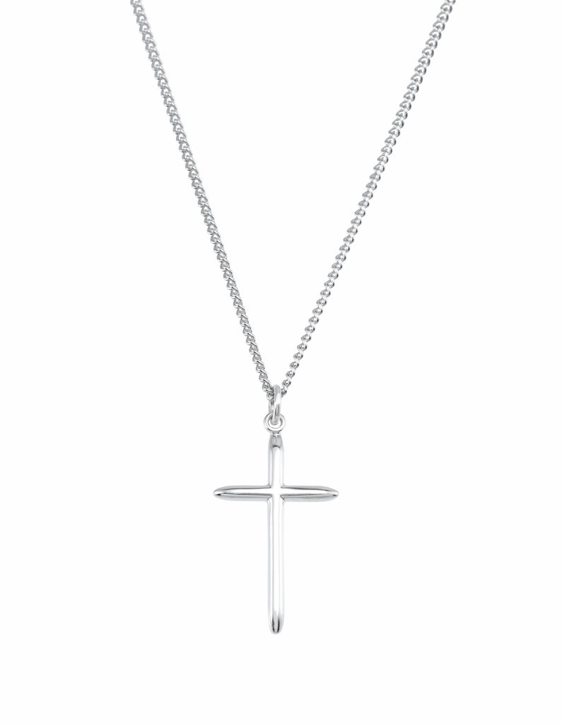 sterling silver 25x15 mm cross 18" necklace