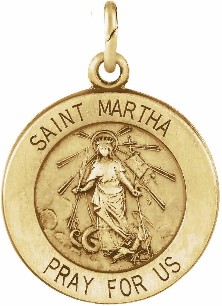 14k yellow 12 mm st. martha medal