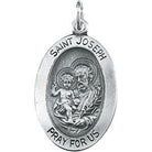 sterling silver 19x13.5 mm st. joseph oval medal 