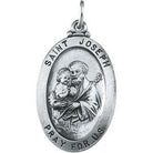 sterling silver 25x18 mm st. joseph oval medal