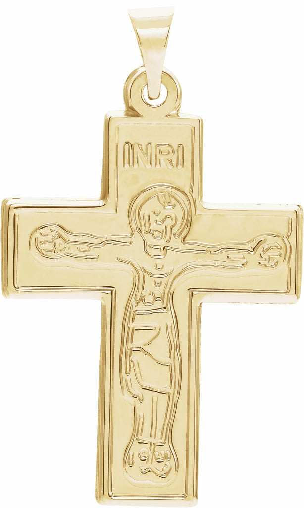 14k yellow 23.5x18 mm crucifix pendant