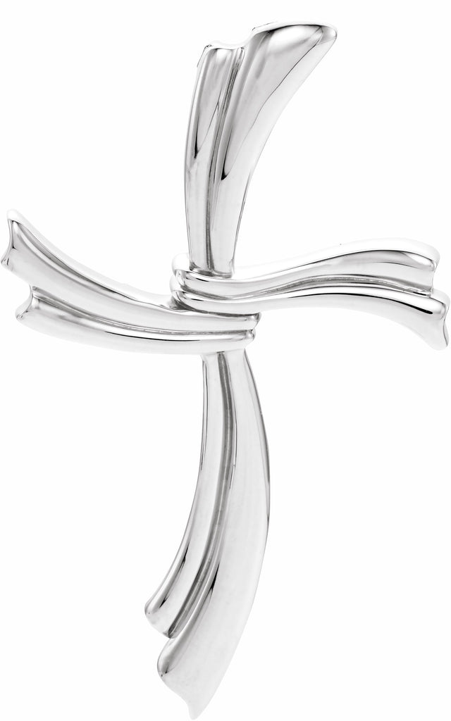 14k white 49.25x30.5 mm modern cross pendant