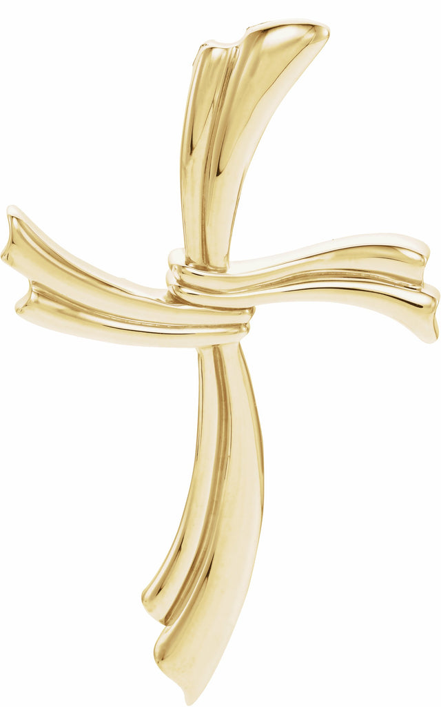 14k yellow 49.25x30.5 mm modern cross pendant