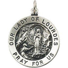 sterling silver 18 mm round our lady of lourdes medal