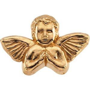 14k yellow 8x12 mm praying angel lapel pin