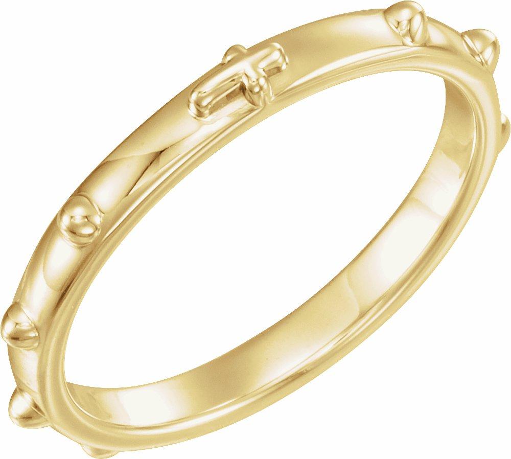 14k yellow rosary ring size 4