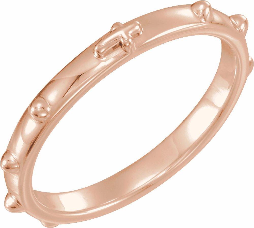 14k rose rosary ring size 7