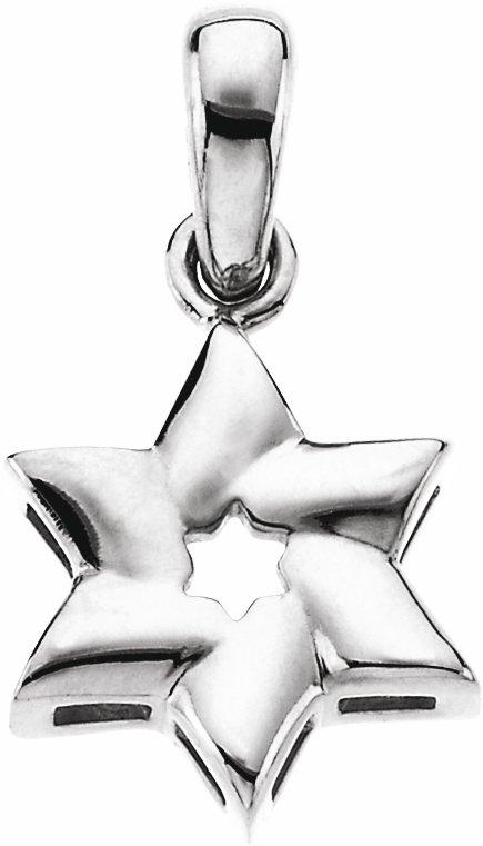 14k white star of david pendant