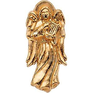 14k yellow 19x9 mm angel with harp lapel pin