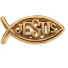 10k yellow 18x8 mm ichthus (fish) jesus lapel pin