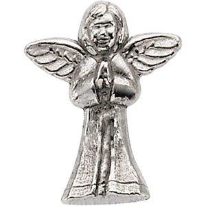 14k white 16x13 mm praying angel lapel pin