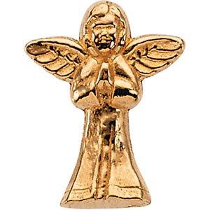 14k yellow 16x13 mm praying angel lapel pin