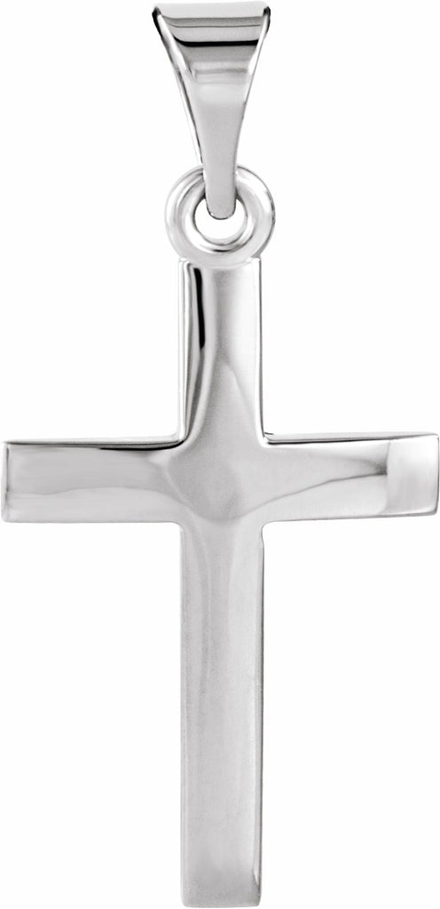 14k white 17x11.5 mm cross pendant 