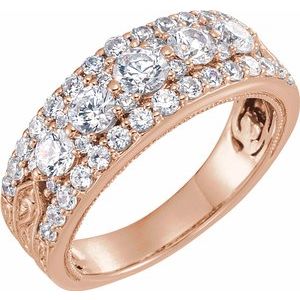 14k rose 1 1/2 ctw diamond anniversary band  