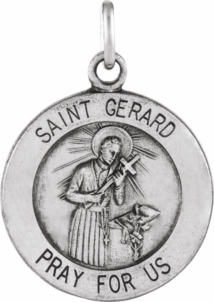 14k white 18 mm st. gerard medal