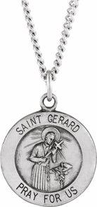 sterling silver 15 mm st. gerard medal necklace 