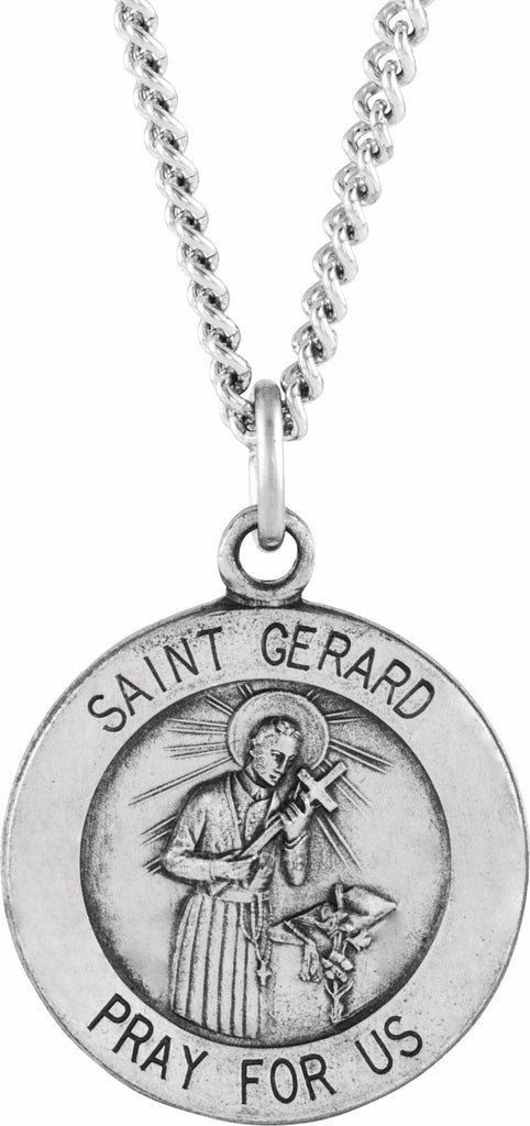 sterling silver 22 mm st. gerard medal necklace 