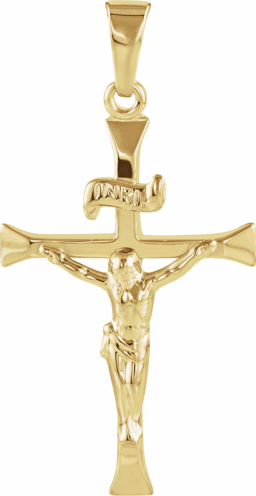 14k yellow 24.5x16 mm crucifix pendant