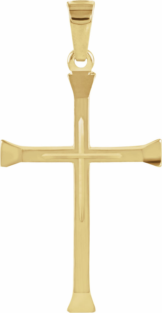 14k yellow 24.5x16 mm cross pendant