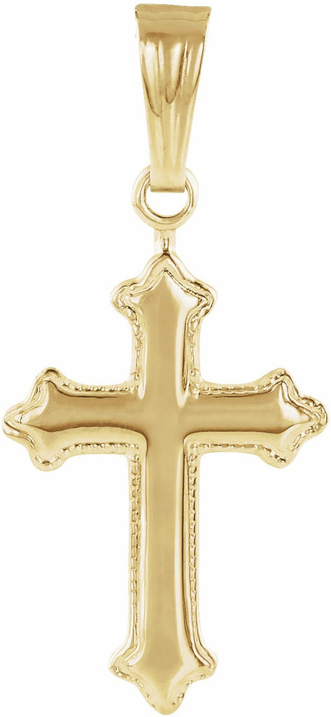 14k yellow 13x9 mm children's cross pendant