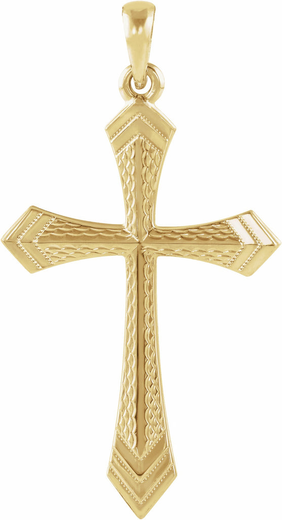 14k yellow 32x21 mm cross pendant 