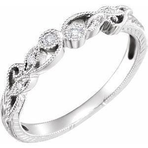 14k white .06 ctw diamond anniversary band  