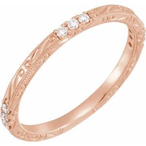 14k rose 1/10 ctw diamond anniversary band  