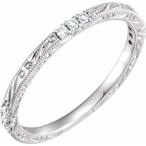 14k white 1/10 ctw diamond anniversary band  